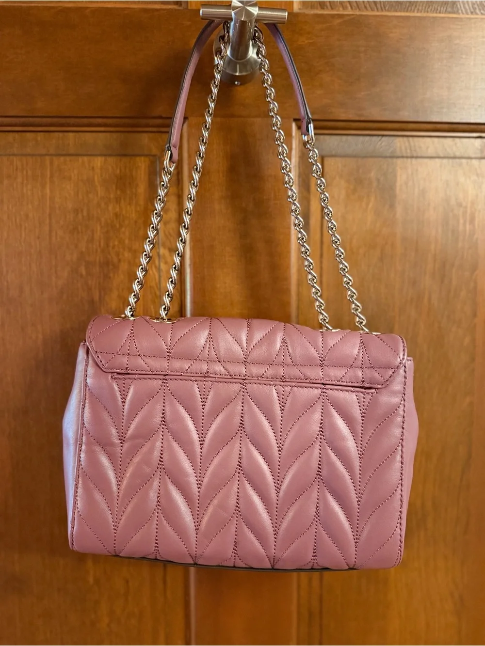 Kate Spade NWOT Quilted Leather Convertible Hand Crossbody Shoulder Bag Mauve